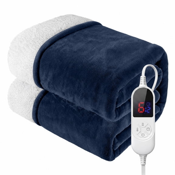 Heated Blanket Electric Throw,50*60,Fast Heating Electric Blanket,12 Time Settings, 6 Heating Settings, Gifts for Grandma