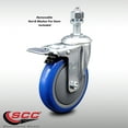 thumbnail image 2 of 5 Inch SS Blue Polyurethane ½ Inch Threaded Stem Caster with Total Lock Brake, 2 of 2
