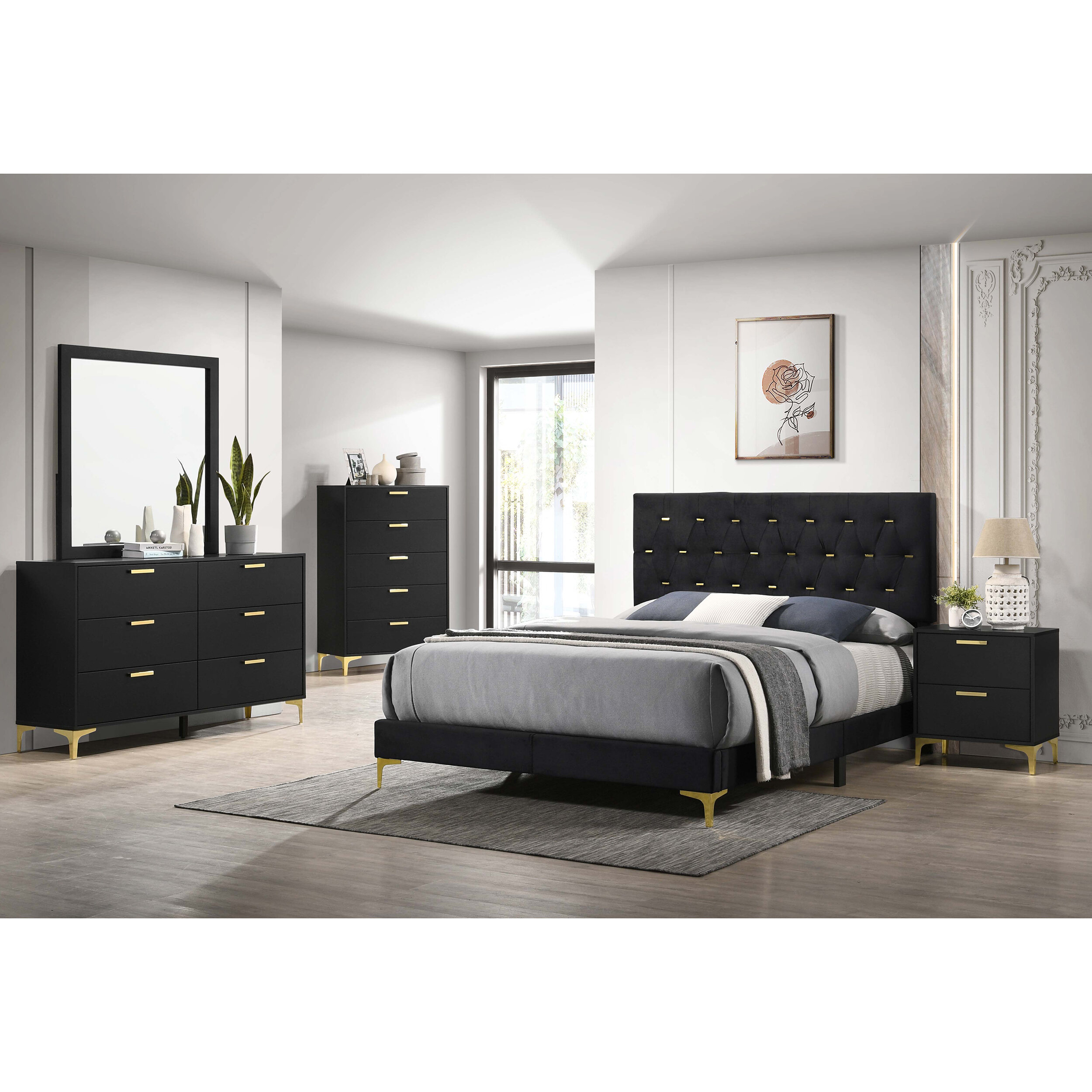 Queen Size Adjustable Bed Base, James Black Upholstered Queen Panel Bed, Black Bed Frames,Upholstered Platform Bed Frames, Furniture Bedroom Furniture Beds, Frames & Bases