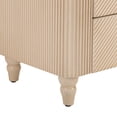 thumbnail image 4 of Christopher Knight Home 3-Drawer Nightstand, Bedside Table with Golden Handles & Gourd Legs, Champagne, 4 of 10