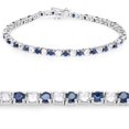 thumbnail image 1 of 6.87 ct. t.w. Blue Sapphire and White Topaz Bracelet in Sterling Silver QJ Model, 1 of 4