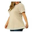 thumbnail image 6 of Agnes Orinda Women's Plus Size Round Neck Swing Peplum Mesh Lace Top, 6 of 8