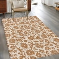 thumbnail image 4 of Area Rug for Living Room, Brown Floral Non-Slip Indoor Large Carpet for Bedroom/Dining Room, Vintage Rustic Flowers Botanical Spring Washable Low-Profile Rectangle Floor Runner Rugs - 4 x 6 Ft, 4 of 7