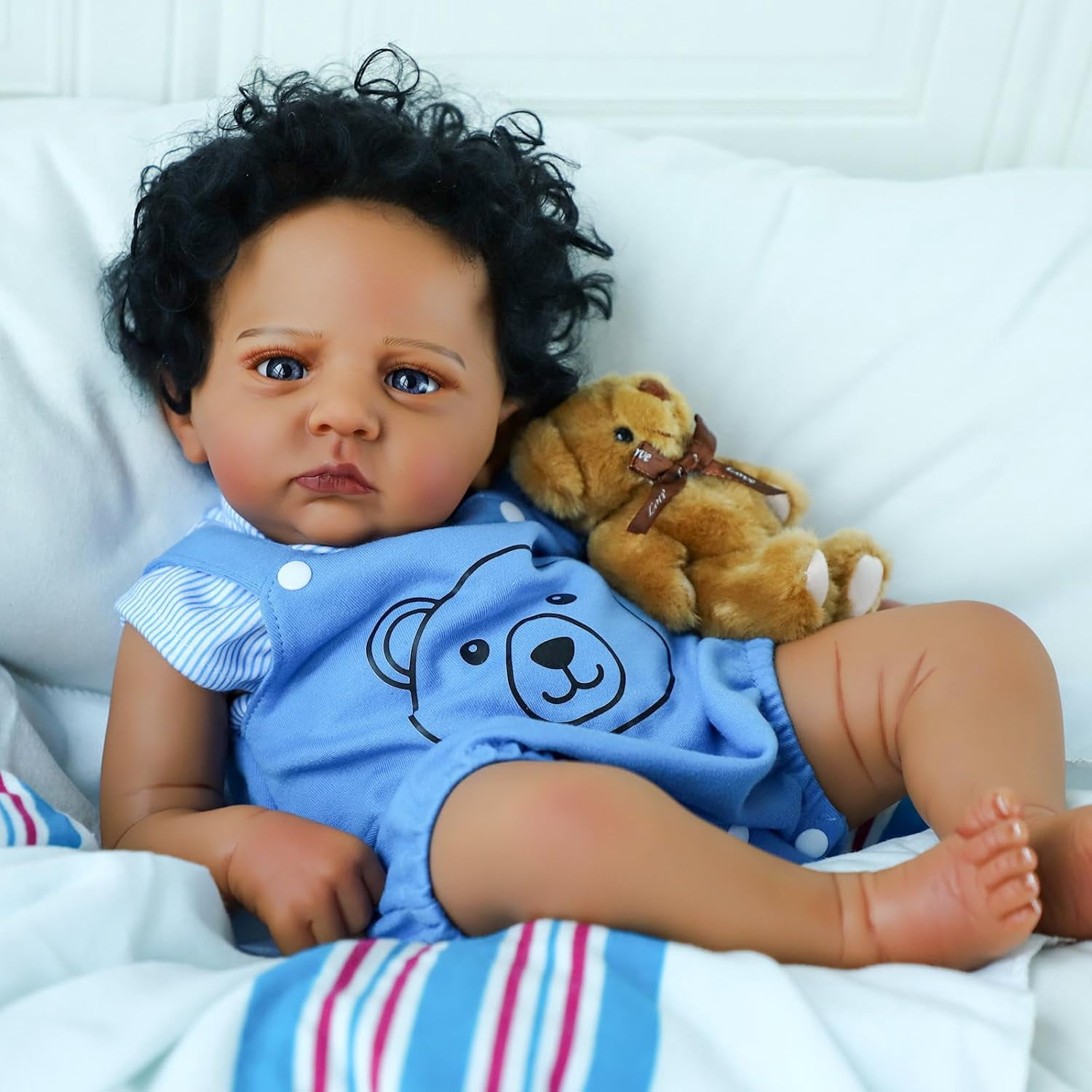 Reborn Baby Dolls Black- 20 Inch Realistic African American Newborn Doll Lifelike Weighted Soft Body Real Life Baby Dolls Gift