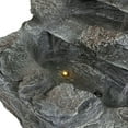 thumbnail image 4 of Christopher Knight Home 20.8" Concrete Rock Waterfall Fountain with LED Light, 4-Tier Flow, Garden Decor, Gray, 4 of 11