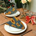 thumbnail image 3 of Dreamtimes Set of 1 Cartoon Sunflowers with Leaves Satin Napkin Square 20 Inches Table Napkins Soft Smooth Decorative Napkins for Wedding Banquet Party Decoration, 3 of 6