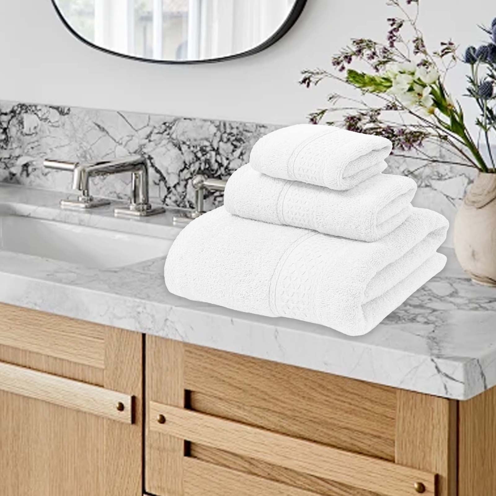 Serviettes Hotel Qualite Lot 12 Serviettes Toilette Luxe White Classic - Flanelle Coton 33x33cm Gris Foncé Hôtel Serviettes Gris Foncé Absorbantes