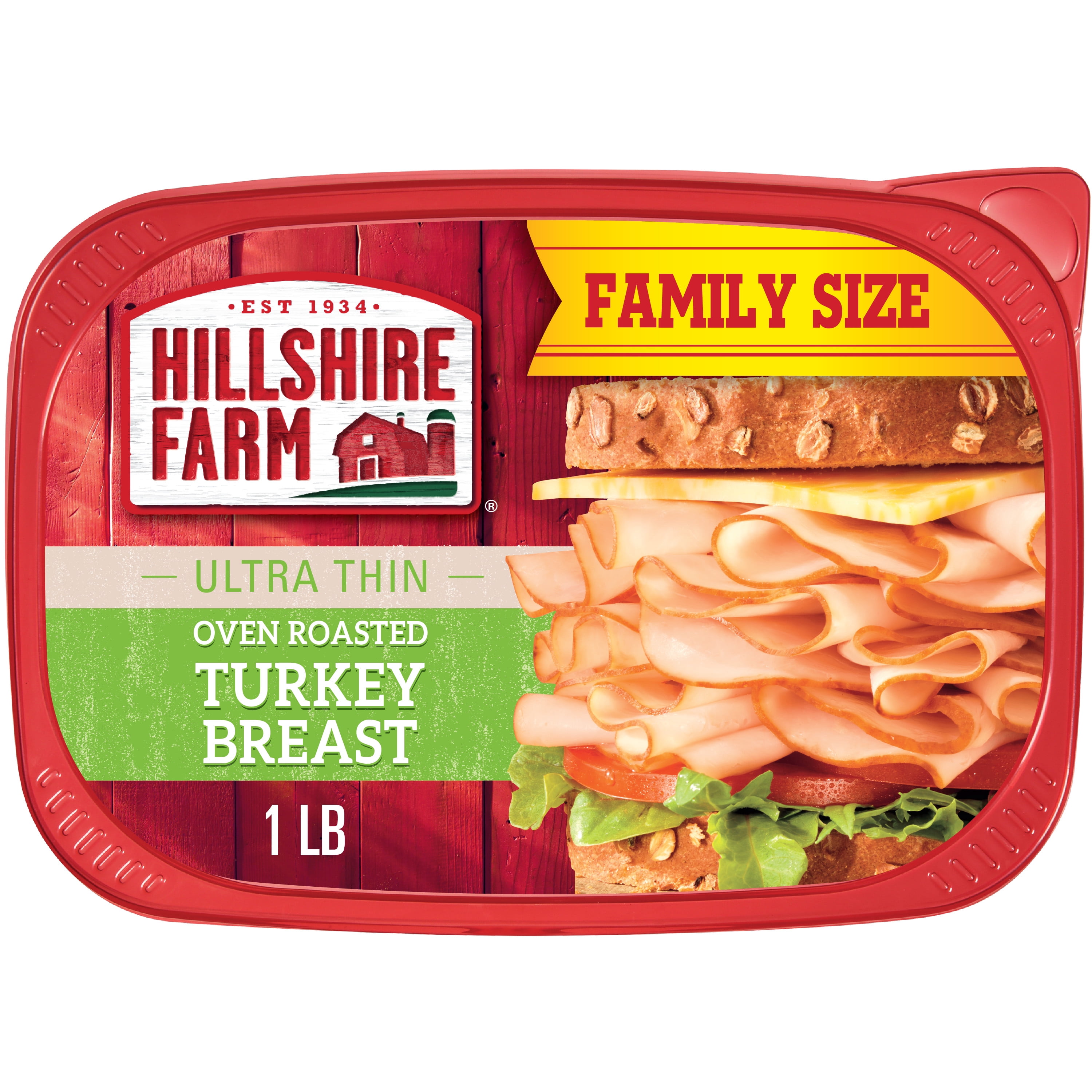 Hillshire Farm Sliced Oven Roasted Turkey Breast Deli Lunch Meat, Family Size, 1 lb