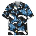 thumbnail image 3 of Camisa hawaiana con estampado de paracaidismo para hombre, camisas de flores tropicales con estampado 3D a la moda, blusa de manga corta con solapa y botones para verano, 3 of 5