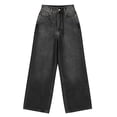thumbnail image 4 of yardsong High Waist Wide Leg Jeans for Women Tall Baggy Jean Long Button Up Straight Denim Pants Y2K Streetwear Preppy Pant 2026 Gray,M, 4 of 6