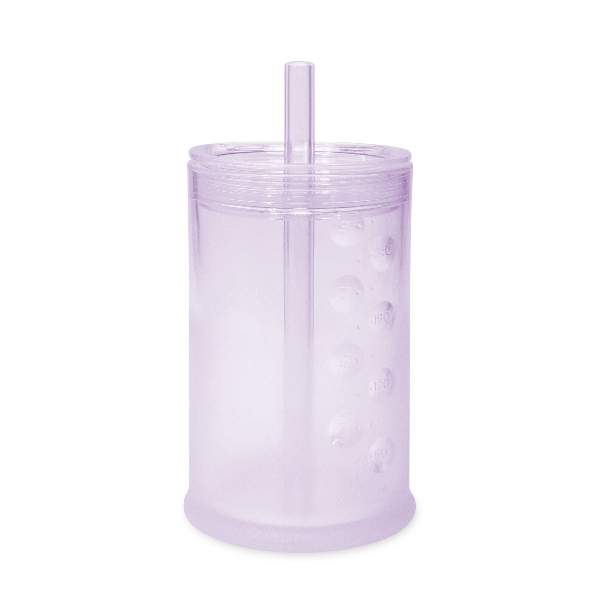 Olababy Silicone Training Cup with Straw Lid 5oz + 9oz Bundle (Lilac)