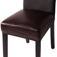 thumbnail image 1 of Faux Leather Stretch Chair Covers Dining Chair Covers Office Hotel Wedding,Brown,2 Pieces, 1 of 5