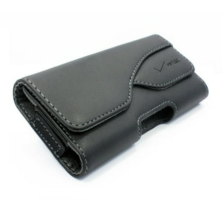 Lg Access Leather Phone Case Black Verizon Leather Phone Case Compatible With LG Optimus Zone 3 L90 L70, F7 F60, Exceed 2, Logos, Leon, K3, Escape 2, Access LTE - Microsoft Lumia 735 - Motorola DROID RAZR HD MAXX ()