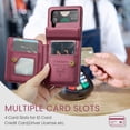 thumbnail image 5 of Allytech Business Wallet Case for Samsung Galaxy Z Flip3 with Credit Card Holder, [RFID Blocking] [Camera Screen Protection] PU Leather Magnetic Clasp Kickstand Shockproof Protective Case - Winered, 5 of 7