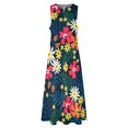 thumbnail image 4 of Robe Marguerites Rouges et Blanches Florale Vintage Maxi Robe Streetwear Décontractée Longues Robes Femmes Sans Manches Motif Grande Taille Vestidos, 4 of 5