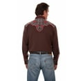 thumbnail image 2 of Scully Western Shirt Mens L/S Rose Embroidery S Chocolate F0_P-897, 2 of 2