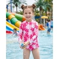 thumbnail image 3 of 3PCS Toddler Girl Bathing Suit 4T Ruffled Swimsuit Girls with Long Sleeve Rash Guard, 3 of 8