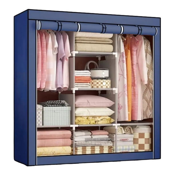 Armario Organizador Armable 8 Secciones Aluminio Tela Practiksa Color Azul Practiksa Ropero Armable