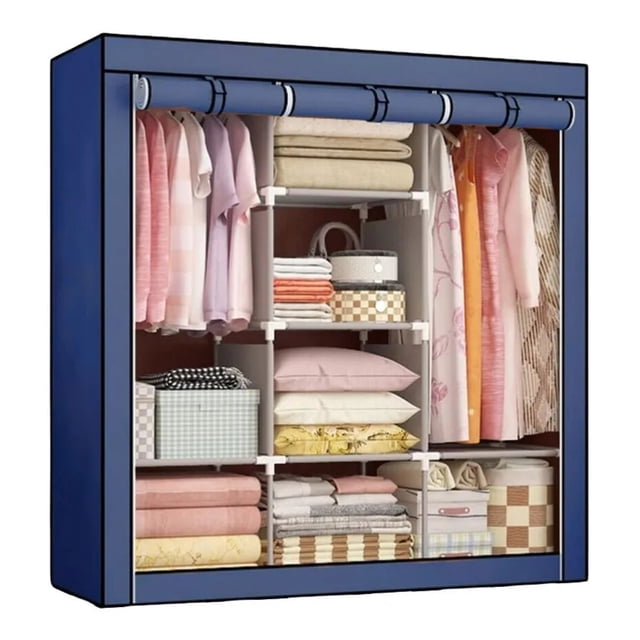 Armario Organizador Armable 8 Secciones Aluminio Tela Practiksa Color Azul Practiksa Ropero Armable