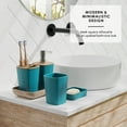 thumbnail image 3 of Virtu 6 Piece Bamboo Bathroom Sets, Teal Blue Bathroom Accessories Set for Minimalistic Bathroom Décor, 3 of 6
