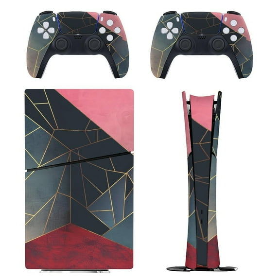 Skin Sticker for PS5 Slim Standard PS5 Pro Disc Digital Edition Console and Controllers Decals for Playstation 5 (Minimalist Style,PS5 Slim Disc Edition)