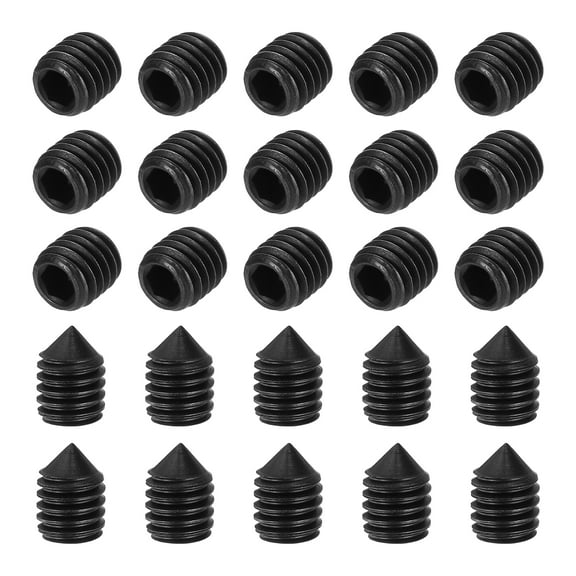 60 Pcs M5x8mm Set Screws, Carbon Steel Cone Point Hex Socket Grub Screw