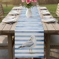 thumbnail image 4 of Table Runners 90 Inches Long Dress Scarves, Navy Blue Birds Farmhouse Coffee/Dining/Kitchen Table Decor Table Runner for Living Room, Coastal Nautical Summer Striped 13x90 Inch, 4 of 5