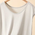 thumbnail image 6 of Women's V Neck Cap Sleeve Loose Fit Top Lightweight Breathable Stretch Basic Layering Shirt Comfy Sleepwear Pajama Blouse L-4XL Khaki, 6 of 6