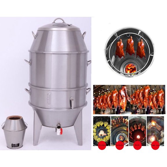 Techtongda Charcoal Roast Duck Oven Barbecue Roaster 3 Tier BBQ Grill Oven Stainless Steel