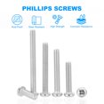 thumbnail image 4 of Uxcell Phillips Pan Head Screws, 15 Pack M5-0.8 x 40mm 304 Stainless Steel 18-8 Full Thread Pan Head Machine, 4 of 7