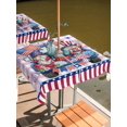 thumbnail image 2 of Outdoor Tablecloth with Umbrella Hole for Patio/Picnic/Party/Camping, 4th of July Waterproof Table Cloth Square Cover Washable, Independence Day Blue Red Plaid Gnomes (60"x 60"), 2 of 9