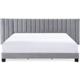 thumbnail image 3 of Finch Gramercy Channel Tufted Upholstered Bed King Size Grey Velvet, 3 of 9