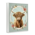 thumbnail image 3 of Stupell Industries Highland Cow In Floral Border White Framed Giclee Art design by Petal Prints Design, 14 x 11, 3 of 8