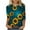 Navy Tops for Women_l, variant on Casual Floral Printed 3/4 Length Sleeve Summer Fall Shirts Crewneck Business Work Blouses Dressy Tunic Tops Basic Tees 2025 Clothes for Women Yellow XL