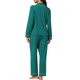 thumbnail image 3 of INSPIRAR CHIC Pijamas de Dormir para Mujeres Modal con Botones de Manga Larga y Pantalones Conjunto de Ropa de Casa XL Verde Pavo Real, 3 of 5