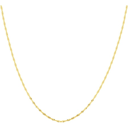 Simply Gold 10kt Yellow Gold Sparkle 1.15mm Singapore Chain