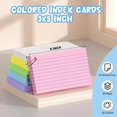 thumbnail image 2 of 3x5 Index Cards, 300 Count Lined Note Cards with Ring, 6 Vibrant Colors for Office Home Organization, Colored Flash Cards, White Yellow Pink Purple Blue Green, 2 of 6