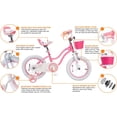 thumbnail image 4 of RoyalBaby Stargirl Kids Bike 20 Inch Girls Bicycle for Children with Kickstand Basket Rose Pink, 4 of 9
