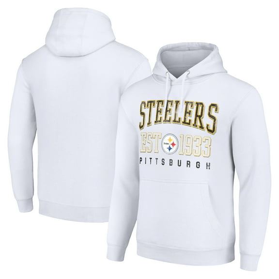 Unisex Starter White Pittsburgh Steelers Throwback Logo Pullover Hoodie