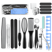 FVSA Nail Kit, 20 in 1 Pedicure Kit: Foot Scrub, Callus Remover, Cuticle Care, Toe Clippers, More for Manicure and Pedicure