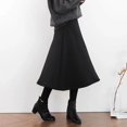 thumbnail image 2 of Falda de mallas de terciopelo grueso y grueso de otoño e invierno, falda falsa de dos piezas de cintura alta, falda de línea A, botas cálidas de talla grande de 200 kg, pantalones, 2 of 5