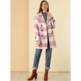 thumbnail image 3 of INSPIRE CHIC Manteau à Carreaux à Double Boutonnage avec Col Cranté pour Femmes, 3 of 6