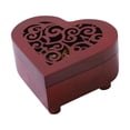 thumbnail image 4 of Caja musical multifuncional con forma de corazón, hueca y decorativa con motivos florales para aniversarios. Marrón, 4 of 9