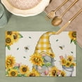 thumbnail image 2 of Sunflower Placemats, Sunflower Gnome Placemats for Dining Table, Farmhouse Decor Placemats Set of 6, Heat-Resistant Washable Place Mats, Kitchen Table Mats for Party, Sunflower Kitchen Decor Placemat, 2 of 6
