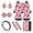 Cute Pink Strawberry, variant on Jeiento Cute Paw 12 PCS Car Seat Covers Full Set Car Accessories Set with Boho Flower Steering Wheel Cover Center Console Armrest Pad Seat Belt Cover Coasters Keychains for Cars SUV Van Truck