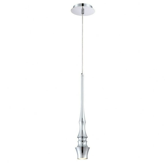 Contemporary 1-Light Pendant with Hand-Polished Metal 19 inches Pendants-Chrome Finish Bailey Street Home 79-Bel-1863164