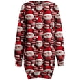thumbnail image 3 of Herrnalise Women Sweatshirt Dress Fashion Round Neck Christmas Santa Claus Print Warm Long Sleeve Tops Hoodie Dress Christmas Gifts For Women, 3 of 3