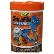 TetraFin Plus Goldfish Food Flakes 1 Ounce, Balanced Diet, With Algae To Promote Health