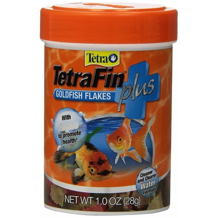 TetraFin Plus Goldfish Food Flakes 1 Ounce, Balanced Diet, With Algae To Promote Health