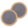 thumbnail image 6 of WRISTBIQUE Set of 2 Round Straw Woven Table Mats for Dining and Home Decor, 6 of 8